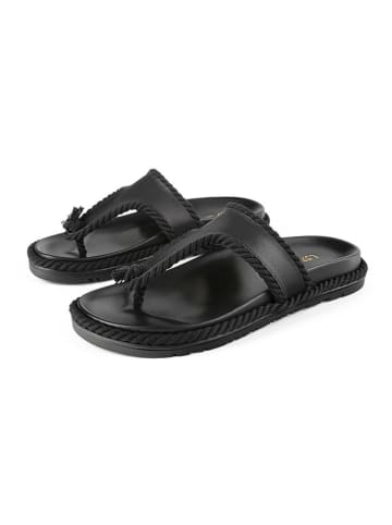 loft37 Leder-Zehentrenner "Keep Cool" in Schwarz