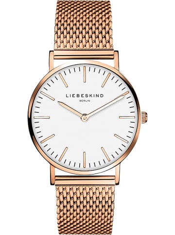 Liebeskind Kwartshorloge roségoudkleurig/wit