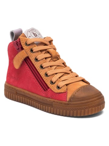 bisgaard Leder-Sneakers "Ryan" in Pink/ Orange