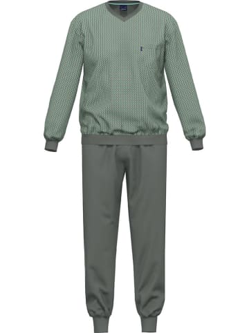Ammann Pyjama in Grau/ Grün