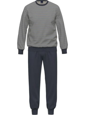 Ammann Pyjama in Dunkelblau/ Creme