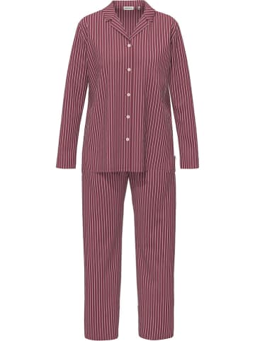 Seidensticker Pyjama in Bordeaux/ Weiß