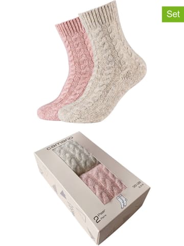 camano 2er-Set: Socken in Rosa/ Beige