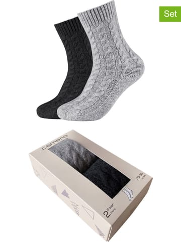 camano Skarpety (2 pary) w kolorze czarno-szarym