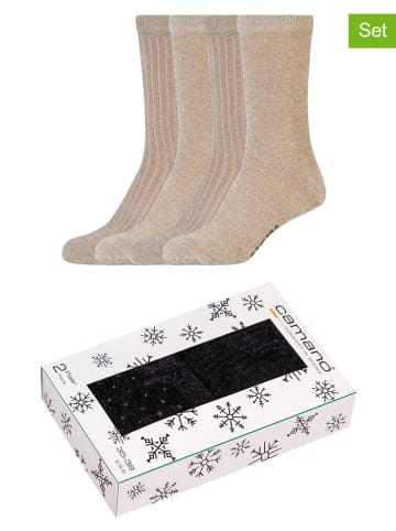 camano 4er-Set: Socken in Beige/ Bunt