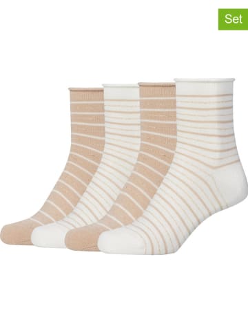 camano 4er-Set: Socken in Beige/ Weiß