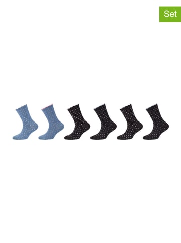 camano 6er-Set: Socken in Schwarz/ Blau