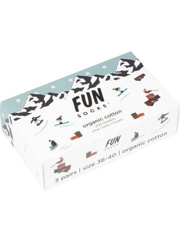 Fun Socks 3-delige set: sokken wit/donkerblauw