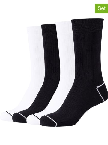 s.Oliver 4er-Set: Socken in Schwarz/ Weiß