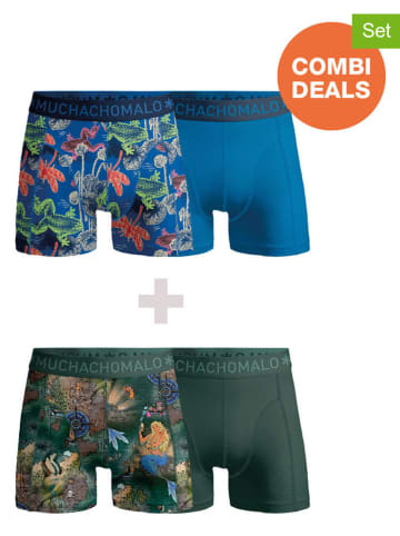 Muchachomalo 4-delige set: boxershorts blauw/donkergroen