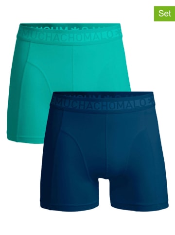 Muchachomalo 2er-Set: Boxershorts in Dunkelblau/ Türkis