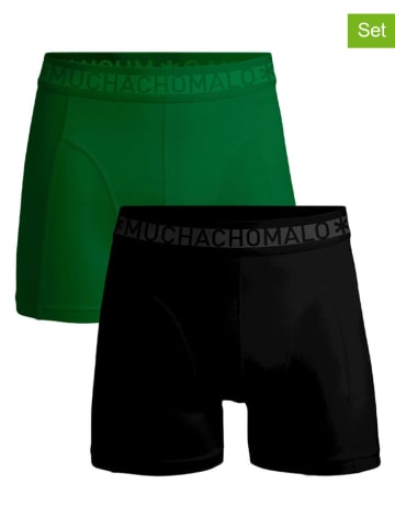 Muchachomalo 2er-Set: Boxershorts in Schwarz/ Grün