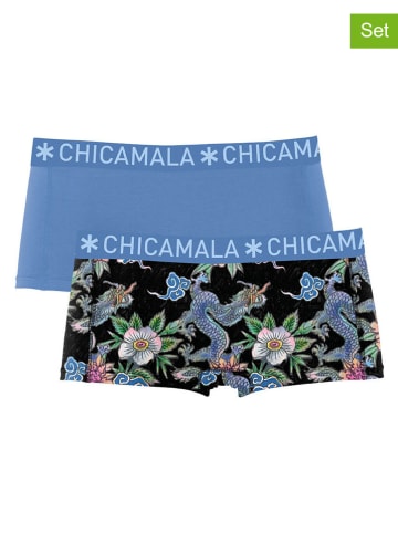 Muchachomalo 2er-Set: Pantys in Blau/ Schwarz