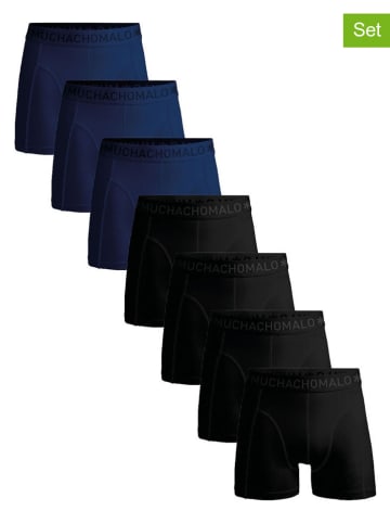 Muchachomalo 7er-Set: Boxershorts in Schwarz/ Dunkelblau