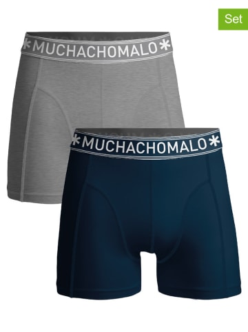 Muchachomalo 2er-Set: Boxershorts in Grau/ Dunkelblau