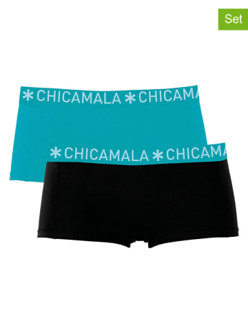 Muchachomalo 2er-Set: Pantys in Schwarz/ Türkis