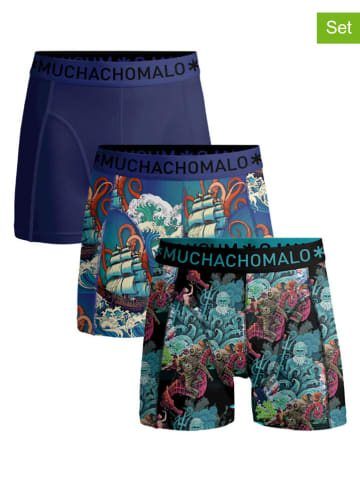 Muchachomalo 3er-Set: Boxershorts in Dunkelblau/ Schwarz