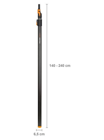 Fiskars Teleskop-Stiel "QuikFit" in Schwarz/ Silber