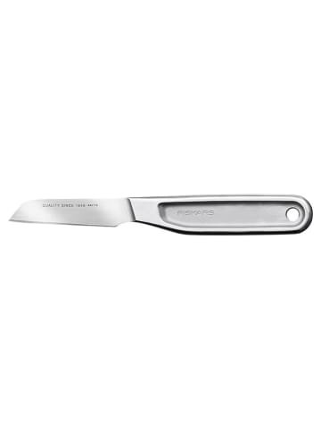 Fiskars Nóż w kolorze srebrnym do obierania - dł. 7 cm