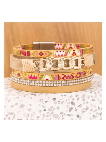 MENTHE À L'O Armband met kristallen beige