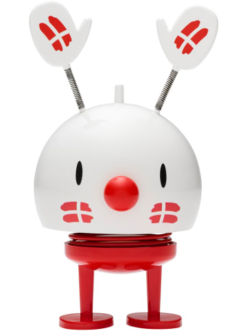 Hoptimist Decofiguur "Birthday Bumble M" wit/rood - (B)9 x (H)14 x (D)8 cm