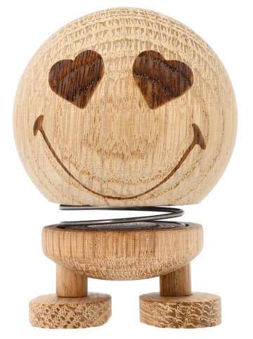 Hoptimist Decofiguur "Smiley Love S" eikenkleurig - (B)5,6 x (H)6,6 x (D)4,5 cm