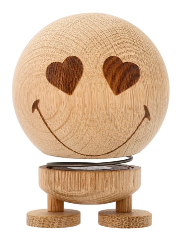 Hoptimist Dekofigur "Smiley Love M" in Eiche - (B)8,3 x (H)9,5 x (T)7,4 cm