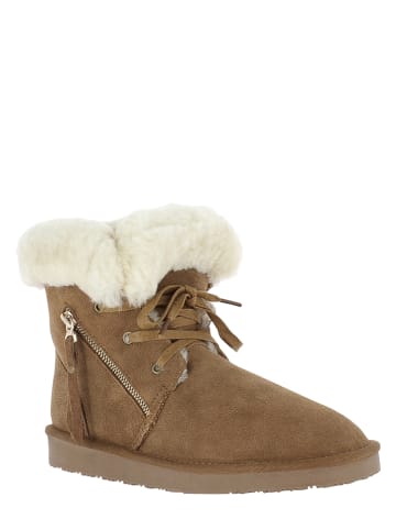 NICEBAY Leder-Winterboots "Agee" in Hellbraun