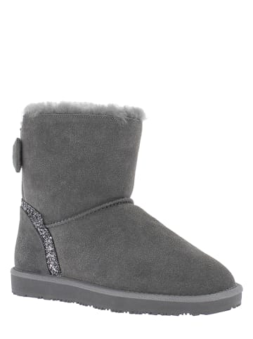 NICEBAY Skórzane botki zimowe "Gulkana" w kolorze szarym