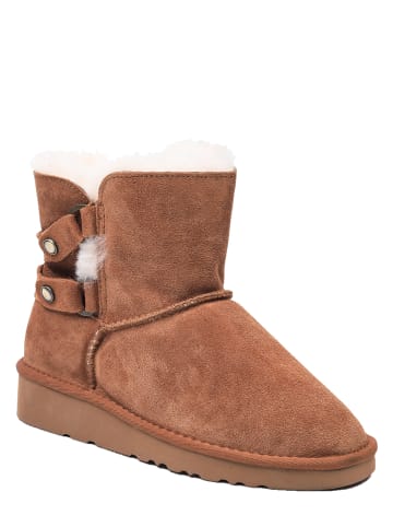 NICEBAY Leder-Winterboots "Sheeba" in Hellbraun