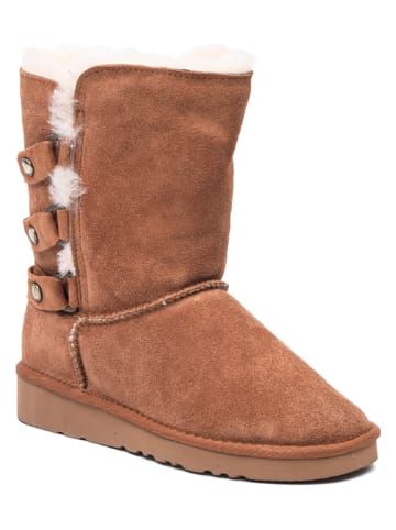 NICEBAY Leder-Winterboots "Bernie" in Hellbraun