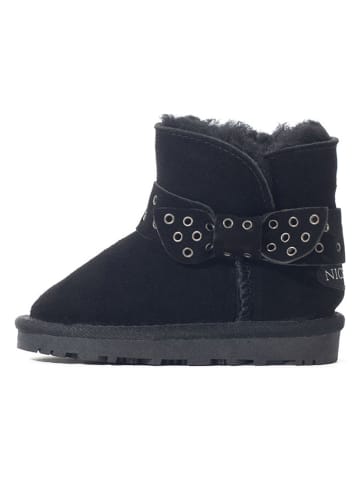 NICEBAY Leren winterboots "Chiara" zwart