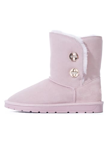 NICEBAY Leren boots "Beila Short" lichtroze