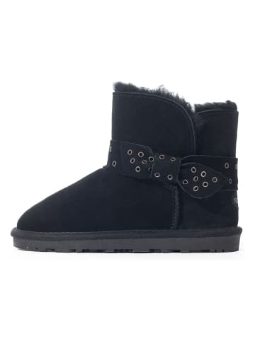 NICEBAY Leren winterboots "Esmee" zwart