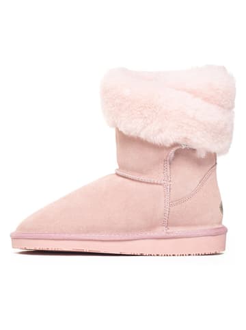 NICEBAY Skórzane botki zimowe "Bevis" w kolorze jasnoróżowym
