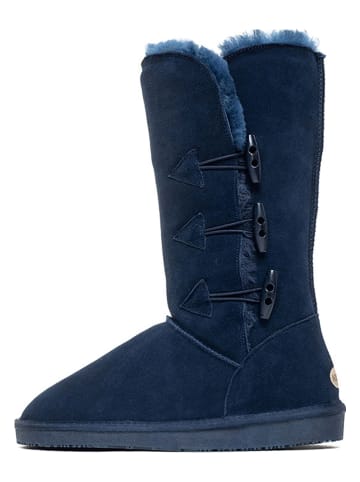 NICEBAY Leder-Winterstiefel "Meander" in Dunkelblau
