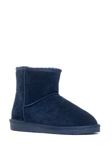NICEBAY Leren winterboots "Gravelly" donkerblauw