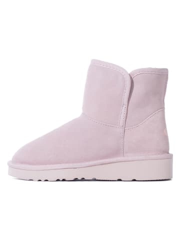 NICEBAY Skórzane botki zimowe "Wilma" w kolorze jasnoróżowym