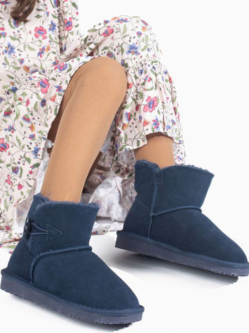 NICEBAY Leder-Winterboots "Trent" in Dunkelblau