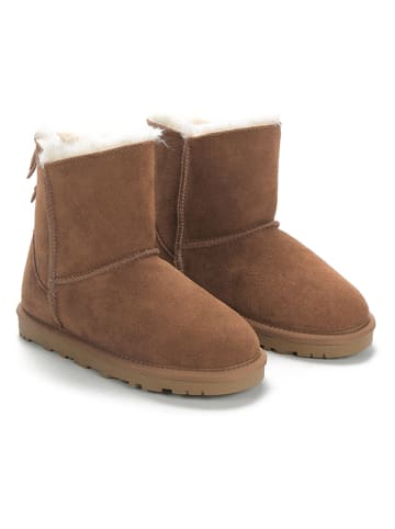 NICEBAY Leder-Winterboots "Lotzone" in Hellbraun