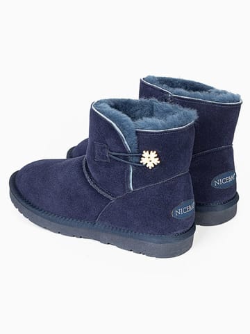 NICEBAY Leder-Winterboots "Beauty" in Dunkelblau