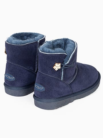 NICEBAY Leren winterboots "Beauty" donkerblauw