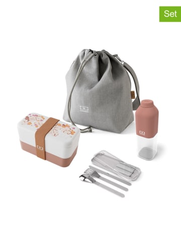 Monbento 7tlg. Lunch-Set in Hellbraun/ Grau