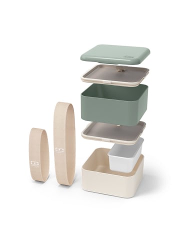Monbento Lunchbox in Creme/ Grün - 1,7 l