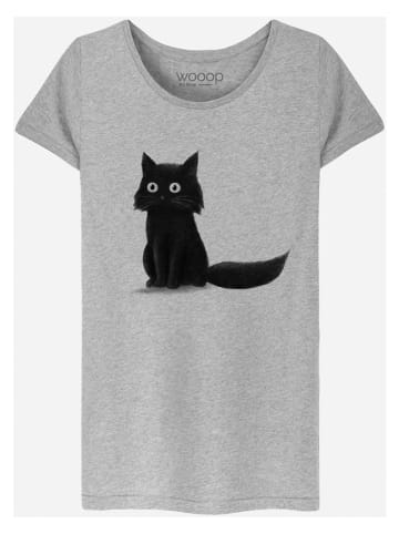WOOOP Shirt "Sitting Cat" in Grau