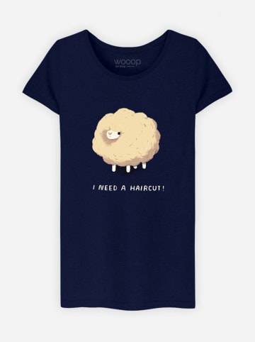 WOOOP Koszulka "Haircut Sheep" w kolorze granatowym