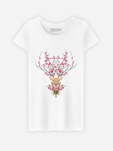 WOOOP Koszulka "Spring Deer" w kolorze białym