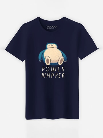 WOOOP Koszulka "Power Napper" w kolorze granatowym