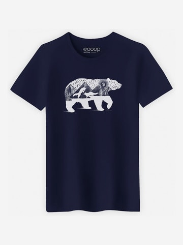 WOOOP Koszulka "Bear and Foxes" w kolorze granatowym