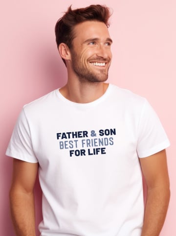 WOOOP Koszulka "Father and son best friends for life" w kolorze białym